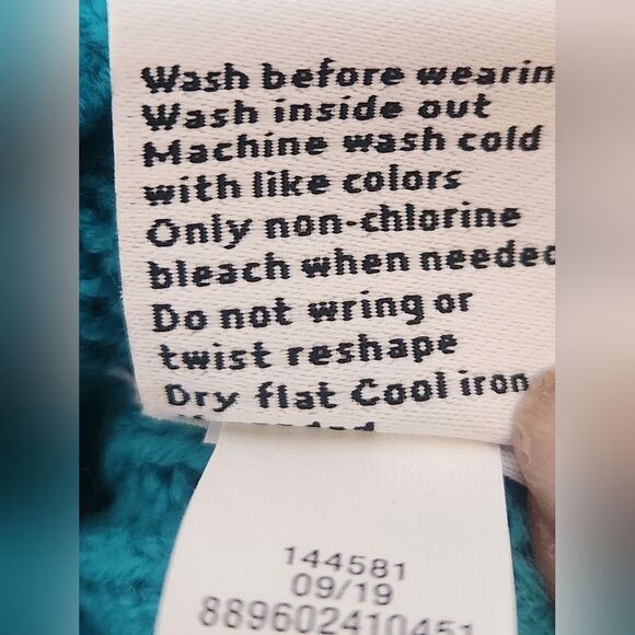 NWT Nine West M TurquoisBlackRibbed LeopardKnit Cropped Turtleneck Women Sweater - Picture 9 of 12